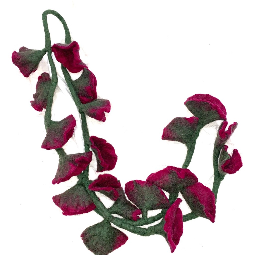 100% Wool Flower Scarf